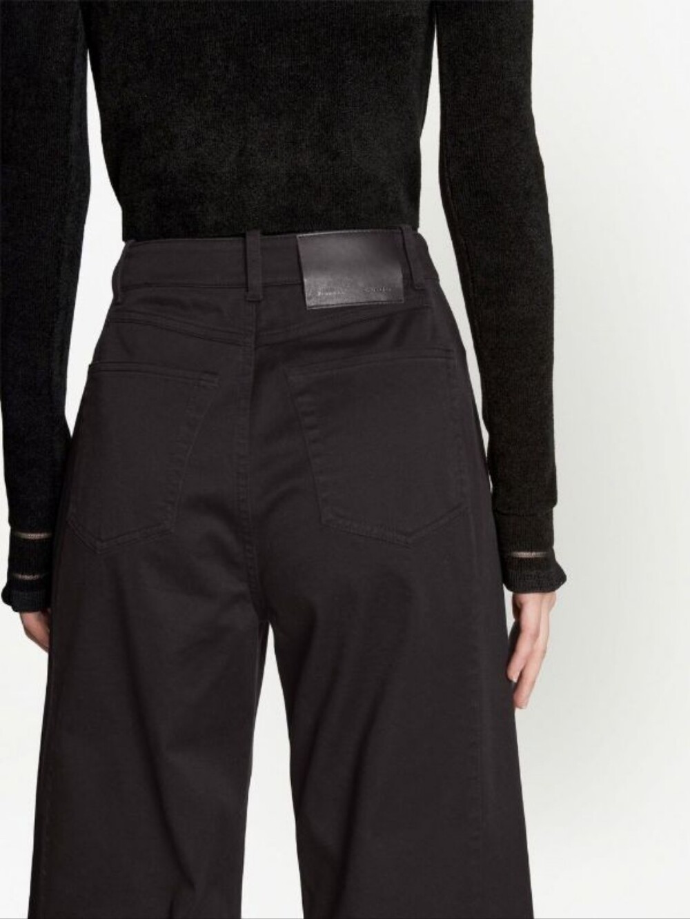Proenza Schouler Black Cropped Cotton Twill Culottes - Picture 6 of 9
